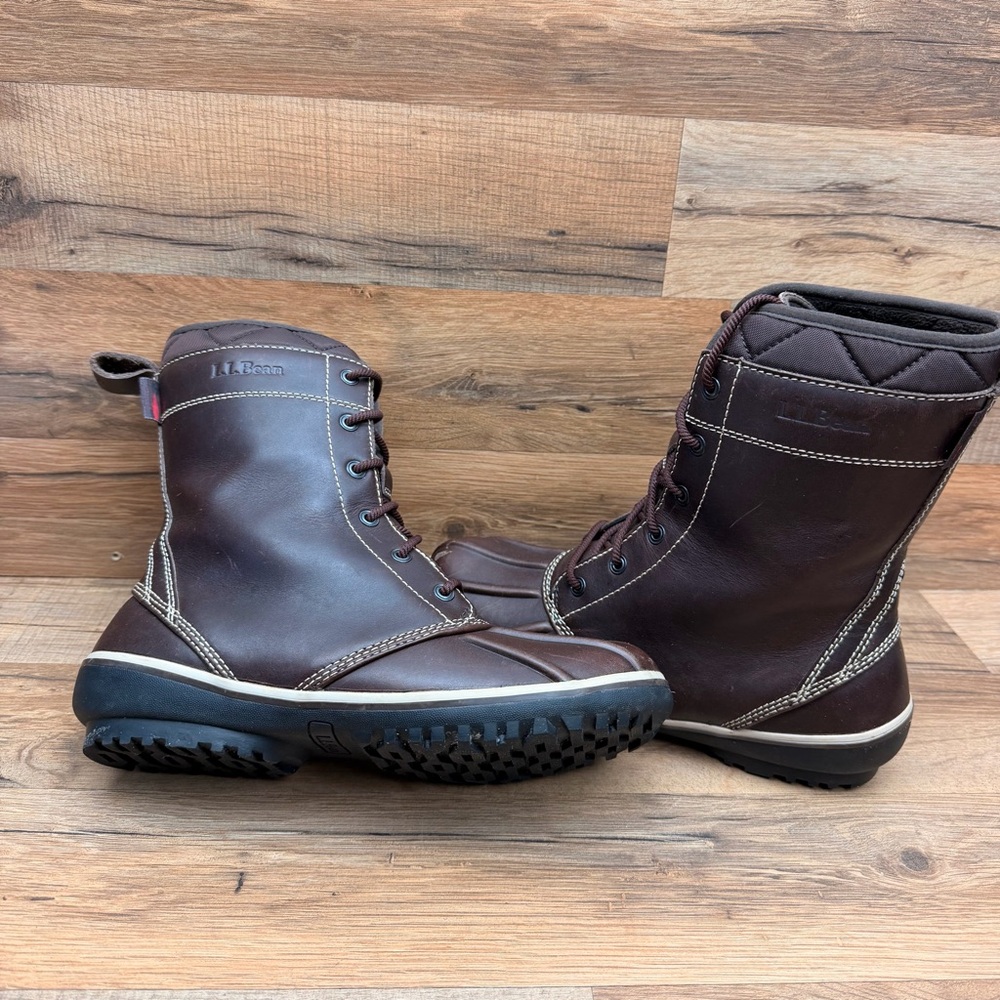 L.L. Bean Men's Brown Lace-Up Rain & Snow Boots - Picture 5 of 9